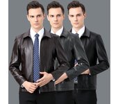 Chaqueta de cuero genuino para primavera, otoño e invierno, chaqueta de piel de oveja suelta informal para hombre, chaqueta gruesa de terciopelo de gran tamaño 170