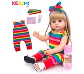 Muñecas de bebé Reborn de silicona de cuerpo completo con pelo dorado, piel bronceada, Ture To Life, juguetes de baño para recién nacidos, muñecas para niños, regalo de cumpleaños 22 inch marrón