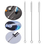 1/5/10 piezas de cepillos limpiadores de tubos de vidrio con succión de pelo suave de acero inoxidable, herramientas para peceras, cepillos de limpieza de botellas con pajita 17.5CM-1PCS
