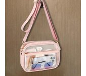 Bolso bandolera transparente impermeable correa ajustable portátil ligero cierre de cremallera teléfono de gran capacidad negro