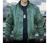 Chaqueta de piloto de primavera Chaqueta de cuello de primavera y otoño Chaqueta de aviador de hombre Chaqueta de moda casual XXXL negro