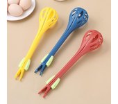 Batidor de huevos multifuncional, batidor de leche, pinzas para pasta, pinzas para alimentos, batidora manual, herramienta para hornear crema de cocina, accesorios de cocina amarillo