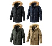 Llegada chaqueta cálida hombre abrigo largo de invierno más chaqueta de terciopelo chaquetas cortavientos de algodón para hombre abrigo ropa de hombre chaqueta con capucha informal M