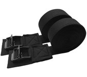 Correas de amarre, correas de amarre acolchadas con hebilla de bloqueo de leva para motocicleta, carga, camión, remolque, negro