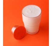 Cápsula de leche rutilizable en acero inoxidable con cápsula de leche, plata