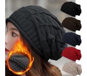 Gorro de punto para invierno, gorro térmico grueso de forro polar, gorro de nieve con calavera para hombres y mujeres, gorro de otoño y gorro de punto de terciopelo con forma de trigo