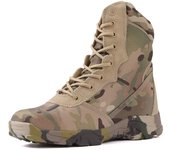 Botas militares para fanáticos Primavera antideslizantes Zapatos de camuflaje resistentes al desgaste Botas Botas tácticas Combate Fuerzas especiales Botas para el desierto Botas de senderismo altas para hombres 46