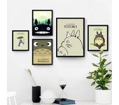 Pintura decorativa para sala de estar, pintura Simple moderna, dibujos animados de Totoro, pinturas de pared, casa pequeña y fresca para niños 21x30 No Frame
