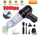 Aspiradora de coche nueva, inalámbrica, portátil, de 9000 PA, para uso en seco y húmedo, con succión potente, herramienta de limpieza de mano para coche negro