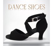 6,5 CM tacón señoras mujeres niñas negro Latino Tango zapatos de baile de salón Salsa interior 34 negro