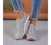 Nueva moda de otoño, zapatillas de deporte de tacón bajo sin cordones para mujer, zapatos deportivos de tendencia dorados y plateados, zapatos informales para caminar al aire libre para mujer 40