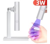 Mini lámpara de secado rápido de mano para uñas con soporte, lámpara LED UV recargable para uñas, herramienta portátil para decoración de uñas, uso doméstico y de viaje