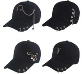 Gorra de béisbol de Hip Hop con cadena personalizada, gorros con anillo perforador creativo, punk, informal, sólido, ajustable, unisex, sombreros Snapback, gorra de golf, sombrero de viaje