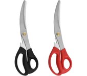 Tijeras de barbacoa de acero inoxidable con hoja extendida, cortador de carne para ensaladas y verduras, tijeras de cocina domésticas, 2 colores rojo