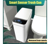 Cubo de basura inteligente para el hogar, cubo de basura de inducción, Sensor de carga USB eléctrico automático para cocina y baño blanco
