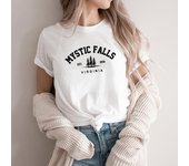 Camiseta de Mystic Falls Virginia, camiseta de Salvatore, camisetas gráficas Unisex, camiseta informal de manga corta, Tops Vintage, regalo de seguidor de vampiro XXXL gris