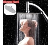 Cabezal de ducha a presión Turbo de alta calidad, grifo con filtro de ahorro de agua de lluvia grande para baño 6 inches gris