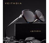 Gafas de sol Retro polarizadas de lujo de cristal para mujer, gafas de sol para mujer V3027 negro
