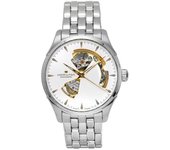 Reloj Hamilton Jazzmaster automático de acero inoxidable plateado con esfera de corazón abierto H32675151 para hombre plata