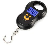Báscula colgante electrónica de 50Kg y 10g, báscula Digital LCD para cocina, minibáscula portátil para equipaje de viaje negro