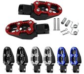 2 pedales de aleación de aluminio para motocicleta, con ángulo ajustable, para Cafe Racer, scooter, ATV, bicicleta eléctrica, reposapiés universales. rojo