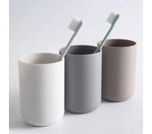 Vasos de baño de plástico para enjuague bucal, taza para café, té, agua, hogar, viajes, color sólido, soporte para cepillo de dientes, taza, artículos para beber blanco
