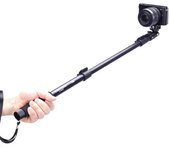 YUNTENG Palo Selfie Extensible portátil, monopié de Mano de aleación de Aluminio con Tornillo de 1/4 de Pulgada negro