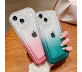 Funda de teléfono transparente degradado para Iphone 14, 13, 12, 11 Pro Max, 14pro, 14 Plus, parachoques a prueba de golpes, funda trasera transparente de silicona suave for iPhone 12