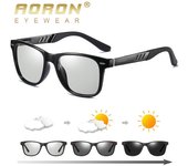 AORON Gafas de sol polarizadas fotocromáticas para hombres Gafas de sol clásicas con montura cuadrada