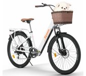 Bicicleta eléctrica CYSUM Cityrun-26, motor de 250 W, batería de 36 V y 10 Ah, neumáticos de 26 pulgadas, velocidad máxima de 25 km/h, autonomía de 30 a 50 km, freno de disco. verde
