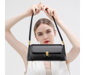 Bolso de hombro baguette francés de moda 2024: Versátil y de moda negro