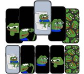 Para iPhone 16 15 X XR Samsung Galaxy S24 S23 A16 A06 14C A15 Xiaomi Redmi Note 13 12 11 Pro Max 9 14 Plus Huawei OPPO Funda de teléfono divertida con diseño de rana triste y Pepe for Samsung Galaxy S21 Plus bolo