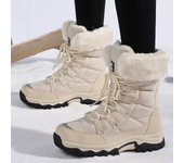TUINANLE Botas de nieve de invierno súper cálidas para mujer, botas de senderismo de alta calidad para hombre y mujer, botas para exteriores 36 beige