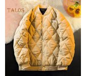 Chaqueta bomber acolchada de béisbol universitaria para hombre, abrigo acolchado cálido de invierno, ropa informal holgada para uso diario en la calle. M verde