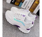 Zapatillas de deporte de moda Zapatos casuales de cuero para mujer Zapatos vulcanizados cómodos para mujer Zapatillas de deporte con cordones para mujer 39 púrpura