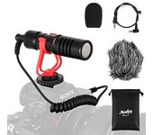 Micrófono externo para cámara Moukey, cable de conversión para micrófono Vlog, conexión para cámara, micrófono para video DSLR de 3,5 mm