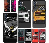 Funda de teléfono con diseño de coche deportivo JDM de Japón para Oppo A54, A53, A52, A9 2020, A15, A95, A16, A76, A74, A12, Find X5, Reno7 SE, Reno6 Pro Plus 5G Oppo A74