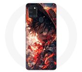 Coque Maniacase pour Samsung Galaxy A21s One piece Luffy énervé art manga anime