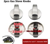2 uds 6/8Mm accesorios de cocina de Gas botón de montaje Universal plata perillas de estufa de Gas interruptor de Control de horno de cocina as the picture