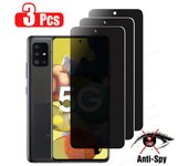 3 piezas de vidrio templado de privacidad para Samsung Galaxy A51 A52s A53 A22 A12 A13 A71 A50 A32 A21s A33 A72 A23 Protector de pantalla antiespía Honor 10 negro