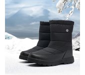 Botas de nieve altas de invierno para hombre, zapatos cálidos con relleno de algodón 39 negro