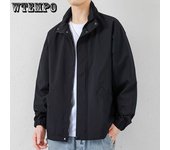 Chaqueta para hombre, cortavientos para hombre, abrigos con cremallera, chaqueta de carga holgada para primavera y otoño, ropa deportiva informal para hombre M