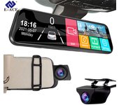 E-ACE Pantalla táctil de 10 pulgadas Coche Dvr FHD 1080P Stream Media Dash Cámara Espejo Grabadora de vídeo 1080 No TF Card
