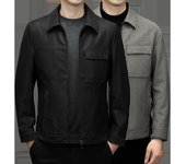 Nuevas chaquetas de otoño e invierno para hombre, chaquetas gruesas con solapa de rayas verticales casuales de moda para hombres de mediana edad para hombres 170