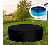 Cubierta plegable para piscina, diseño con cordón, redonda, impermeable, a prueba de polvo, tela Oxford, protección lavable, suministros para piscina para mascotas S negro