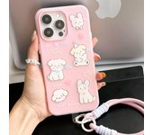 Funda para iPhone con diseño de gelatina Zhitai: Compatible con Apple 16, 14 Pro Max, 12, 11 y 15, diseño de dibujos animados, incluye correa de mano iPhone 11 Pro Max