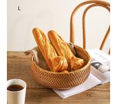 Cesta de mimbre Rectangular tejida a mano, caja de almacenamiento de cosméticos para fruta, té, merienda, pan, Picnic, suministros de cocina, herramientas para el hogar