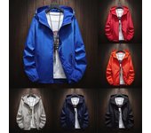 Abrigo deportivo al aire libre con cremallera y capucha de talla grande de color informal para otoño e invierno para hombre L negro