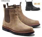 Botas de hombre de caña alta con pie de nobuk resistente a la abrasión Botas Chelsea negras informales 39 marrón