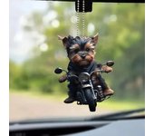 Colgante de acrílico plano 2D para coche, mochila para motocicleta con diseño de perro negro, accesorios de decoración, colgante para mochila, llavero con árbol de Navidad, funda para teléfono móvil